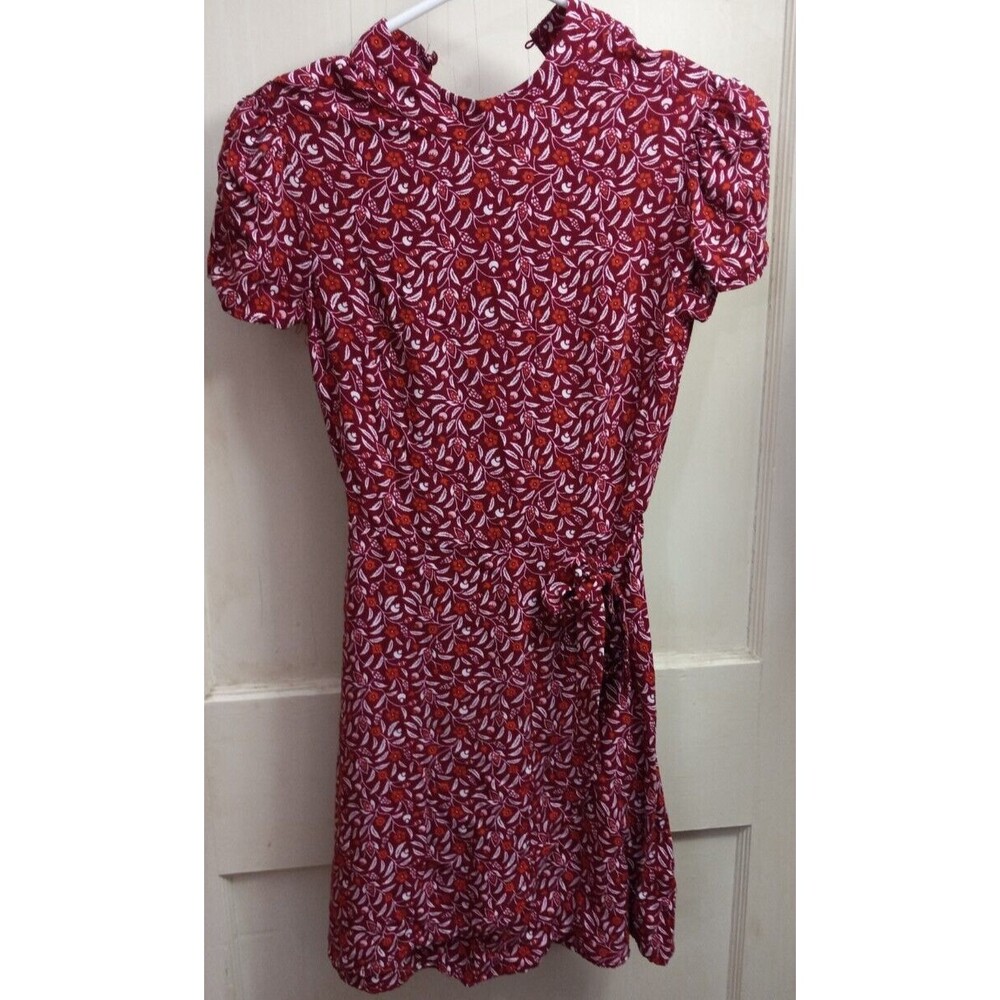 Women's Mi Ami XXS Red Floral Casual Zip Up Dress